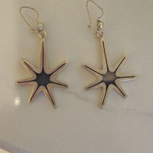Vintage Taxco Mexico Starburst Sterling Silver earrings
